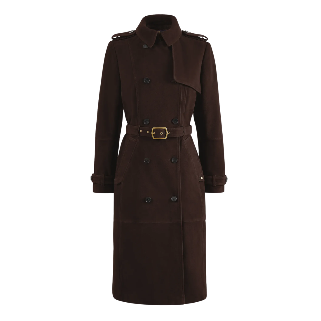The Frances Trench Coat Chocolate Suede