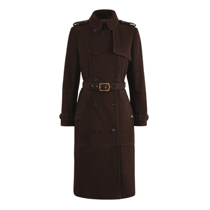 The Frances Trench Coat Chocolate Suede
