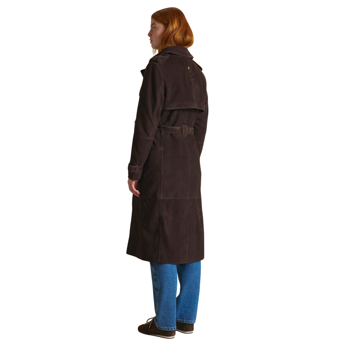 The Frances Trench Coat Chocolate Suede