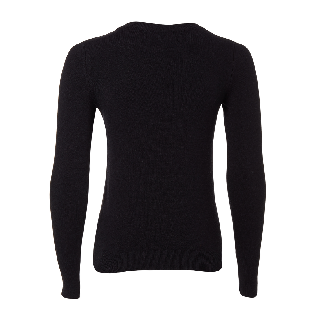 Buttoned Knit Crew Neck Black