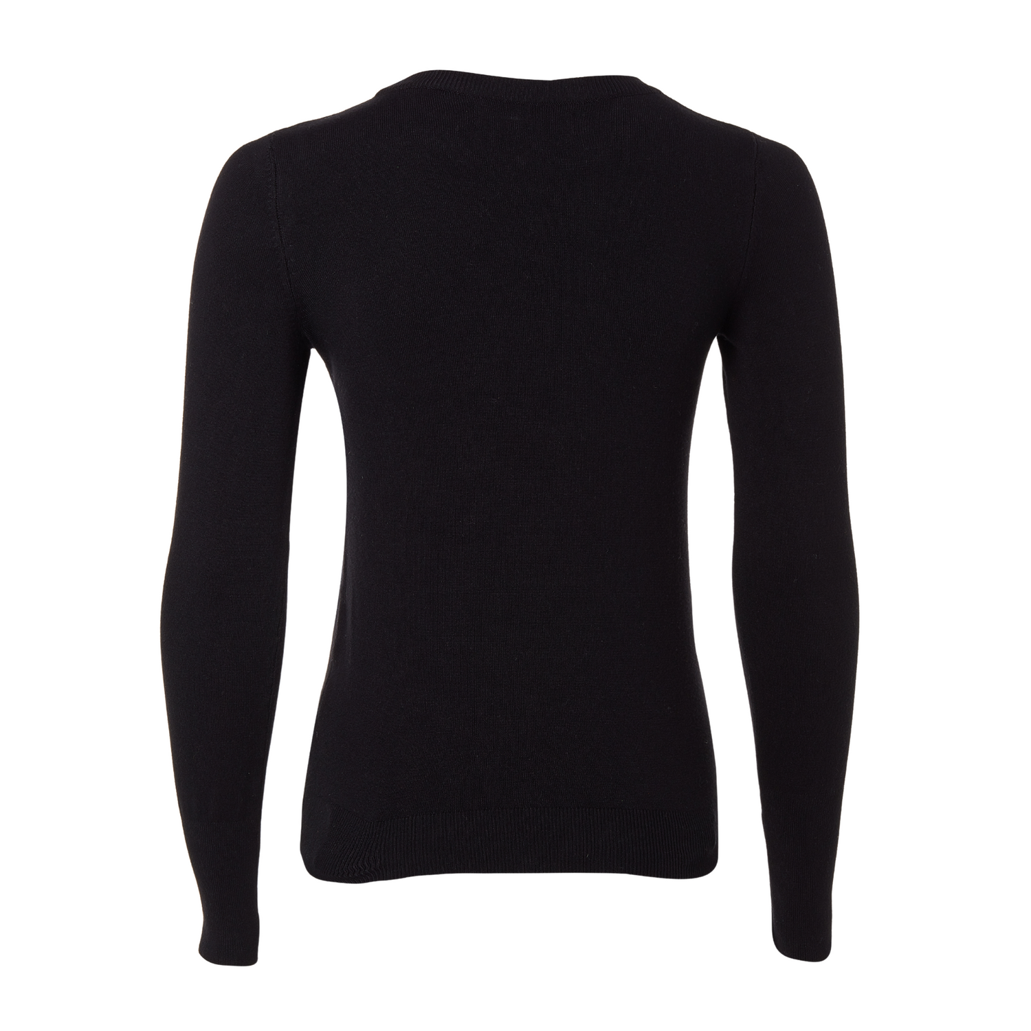 Buttoned Knit Crew Neck Black