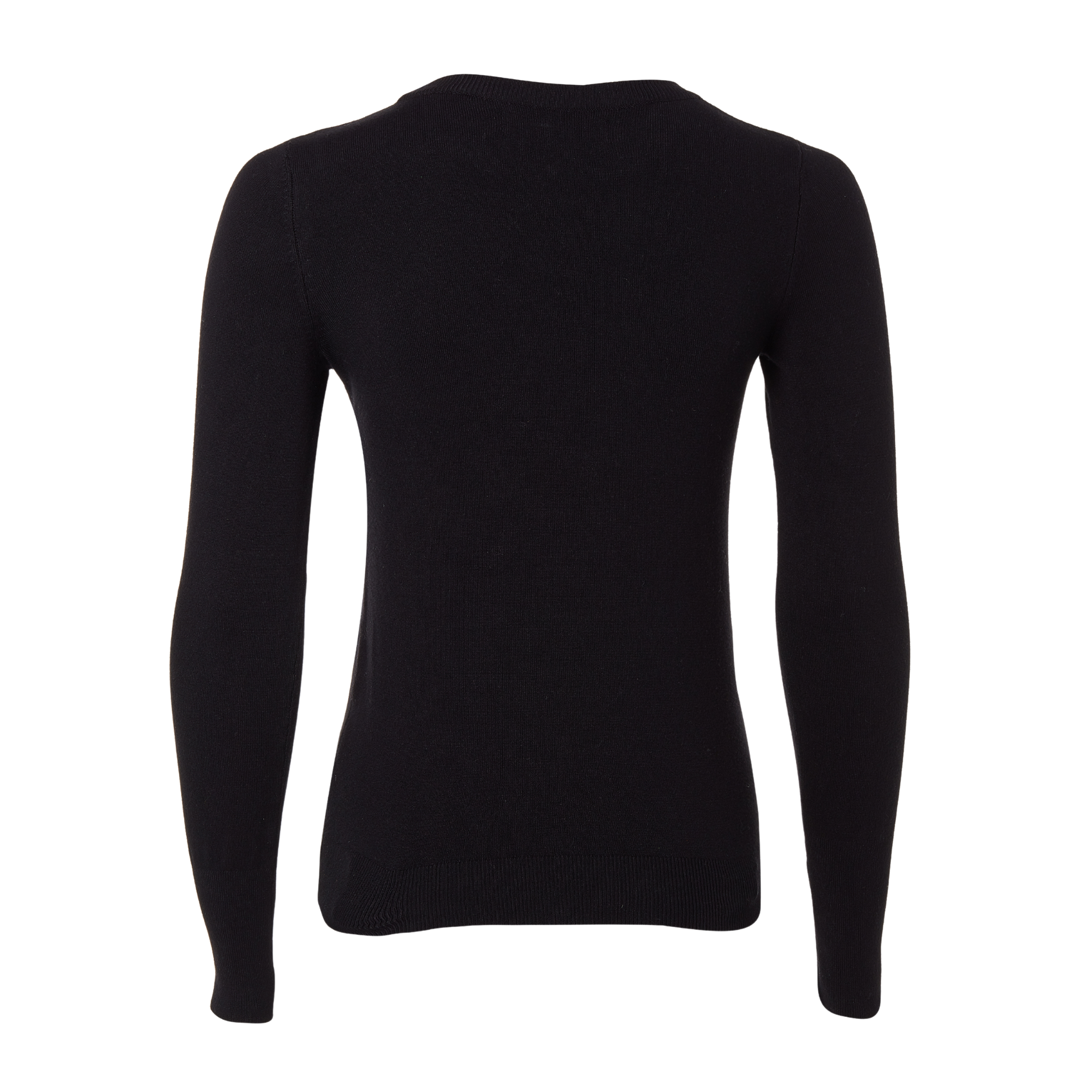 Buttoned Knit Crew Neck Black