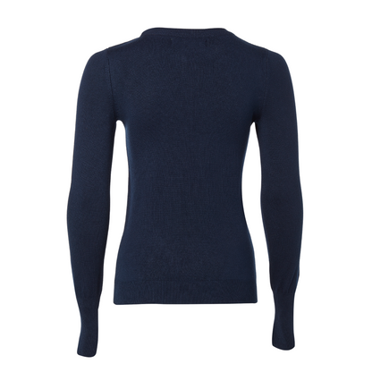 Buttoned Knit Crew Neck Ink Navy
