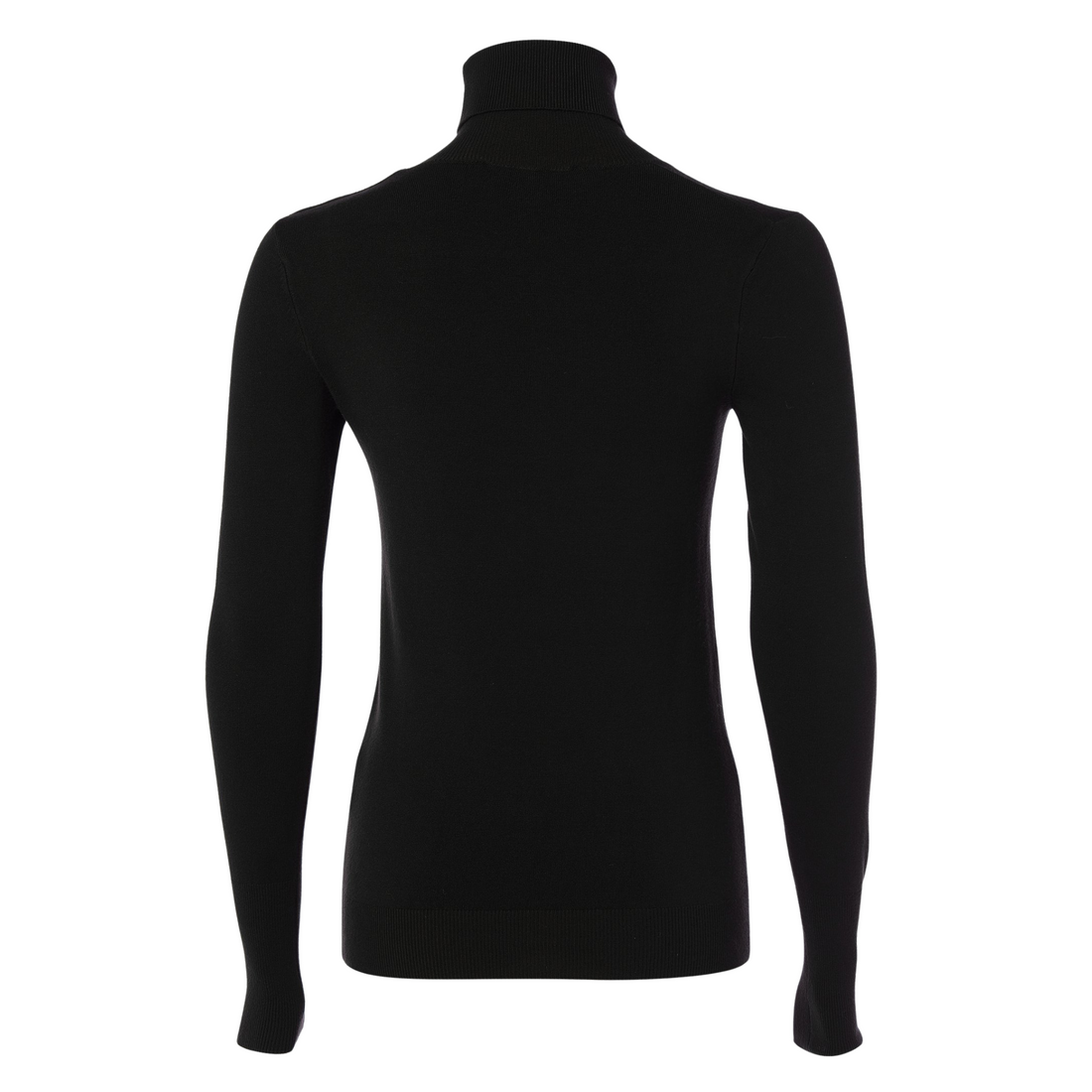 Buttoned Knit Roll Neck Black
