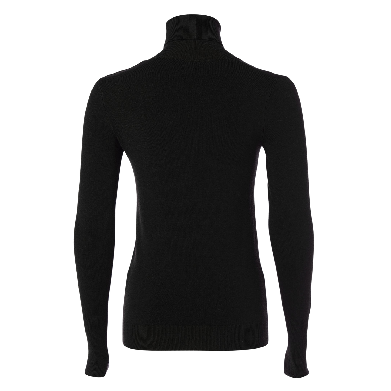 Buttoned Knit Roll Neck Black