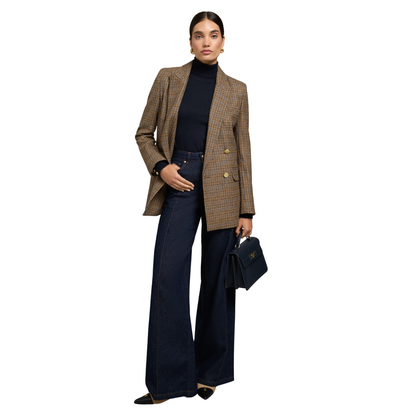 Buttoned Knit Roll Neck Ink Navy