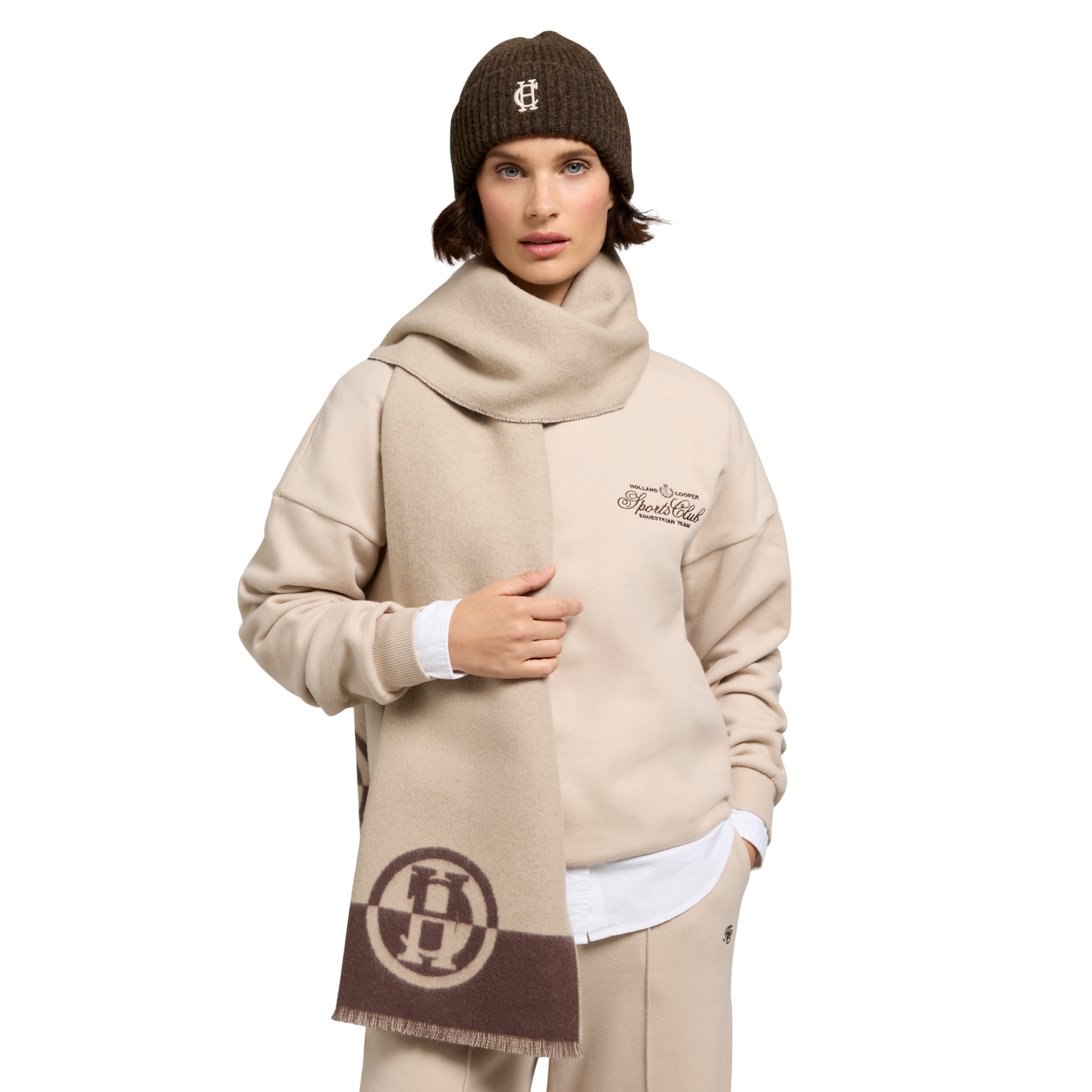 Classic Embroidered Beanie Chocolate