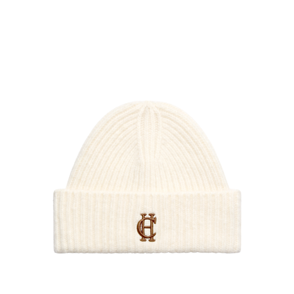 Classic Embroidered Beanie Cream