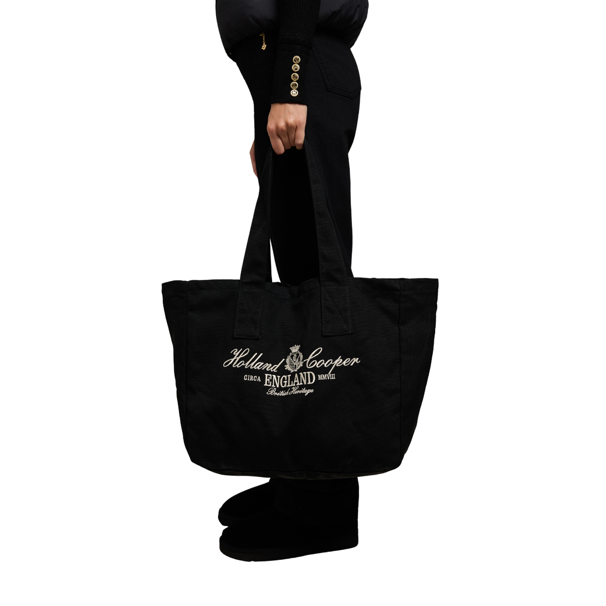 Essential Tote Bag Black Ecru