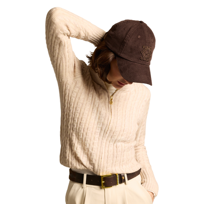 Corduroy Heraldic Cap Chocolate