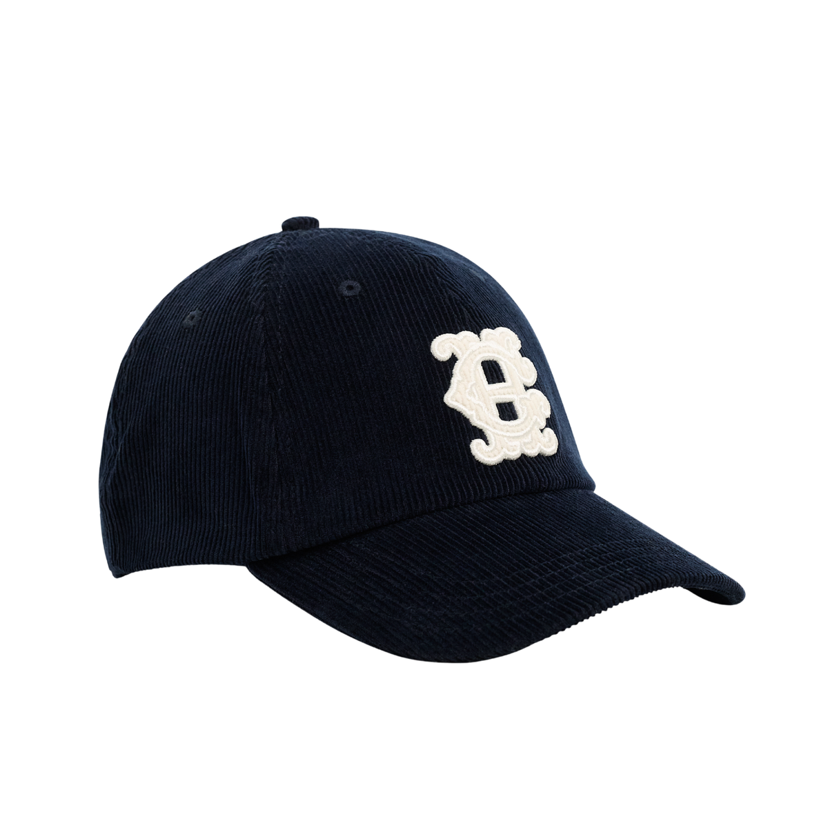 Corduroy Heraldic Cap Navy Ecru