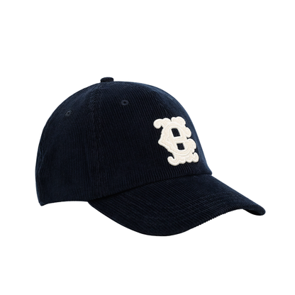 Corduroy Heraldic Cap Navy Ecru