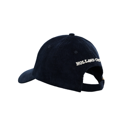 Corduroy Heraldic Cap Navy Ecru
