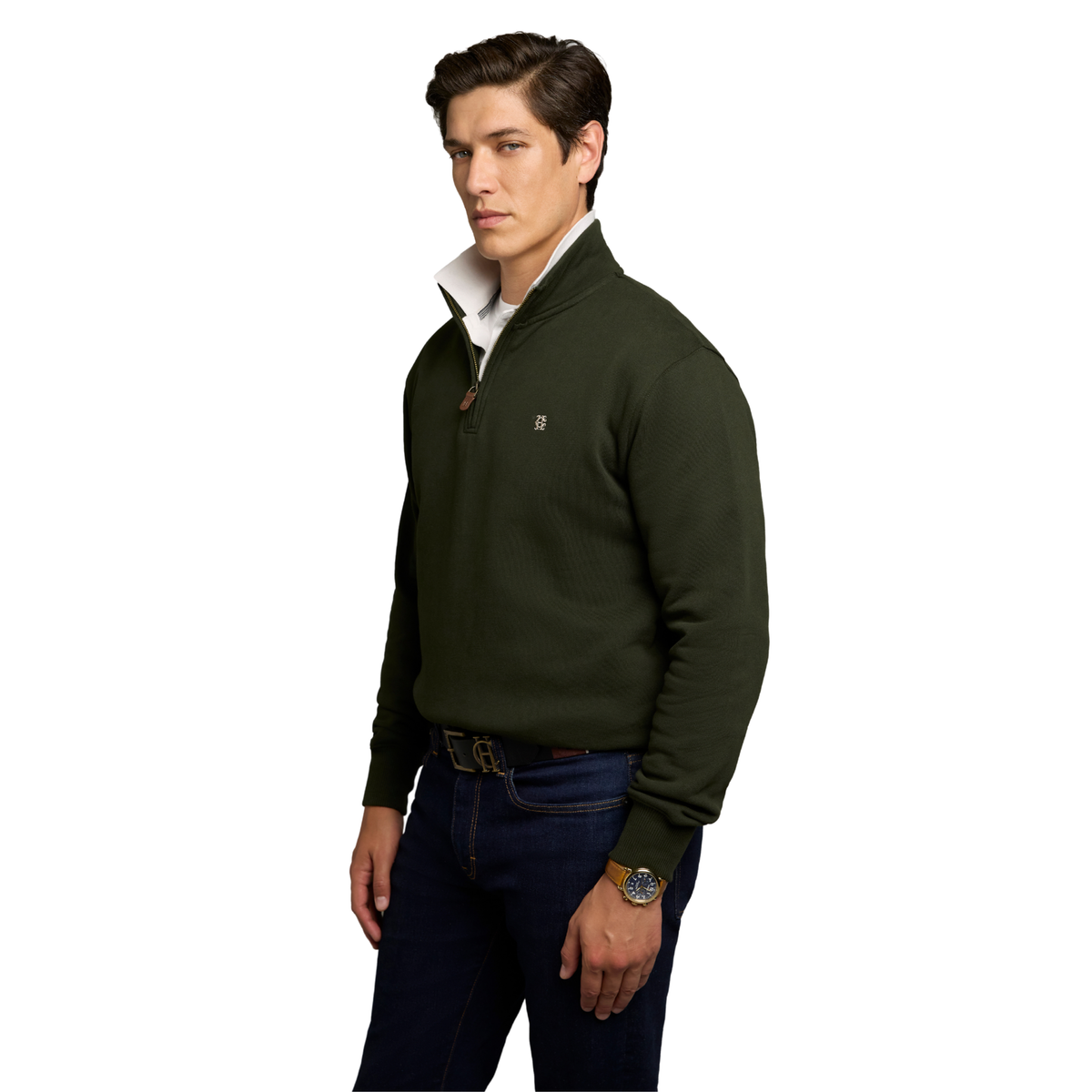 Classic Quarter Zip Sweat Racing Green