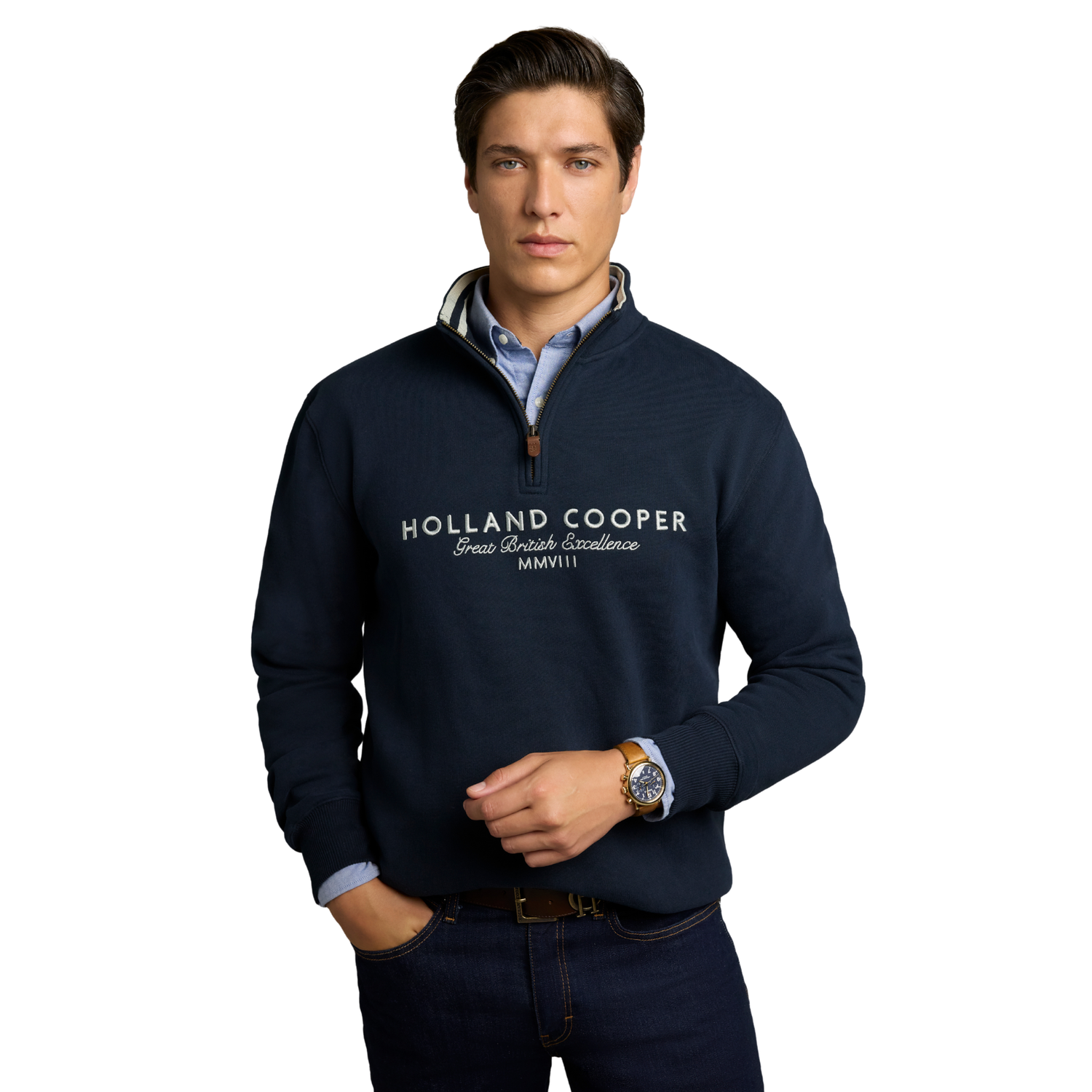 Heritage Quarter Zip Sweat Navy