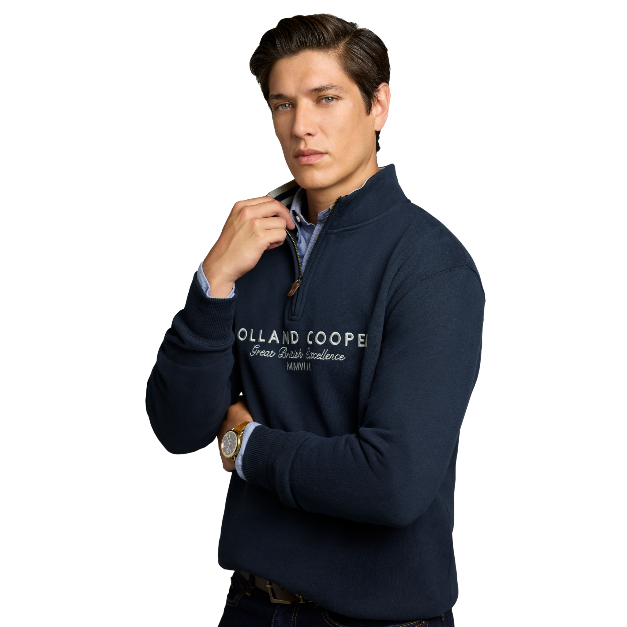 Heritage Quarter Zip Sweat Navy