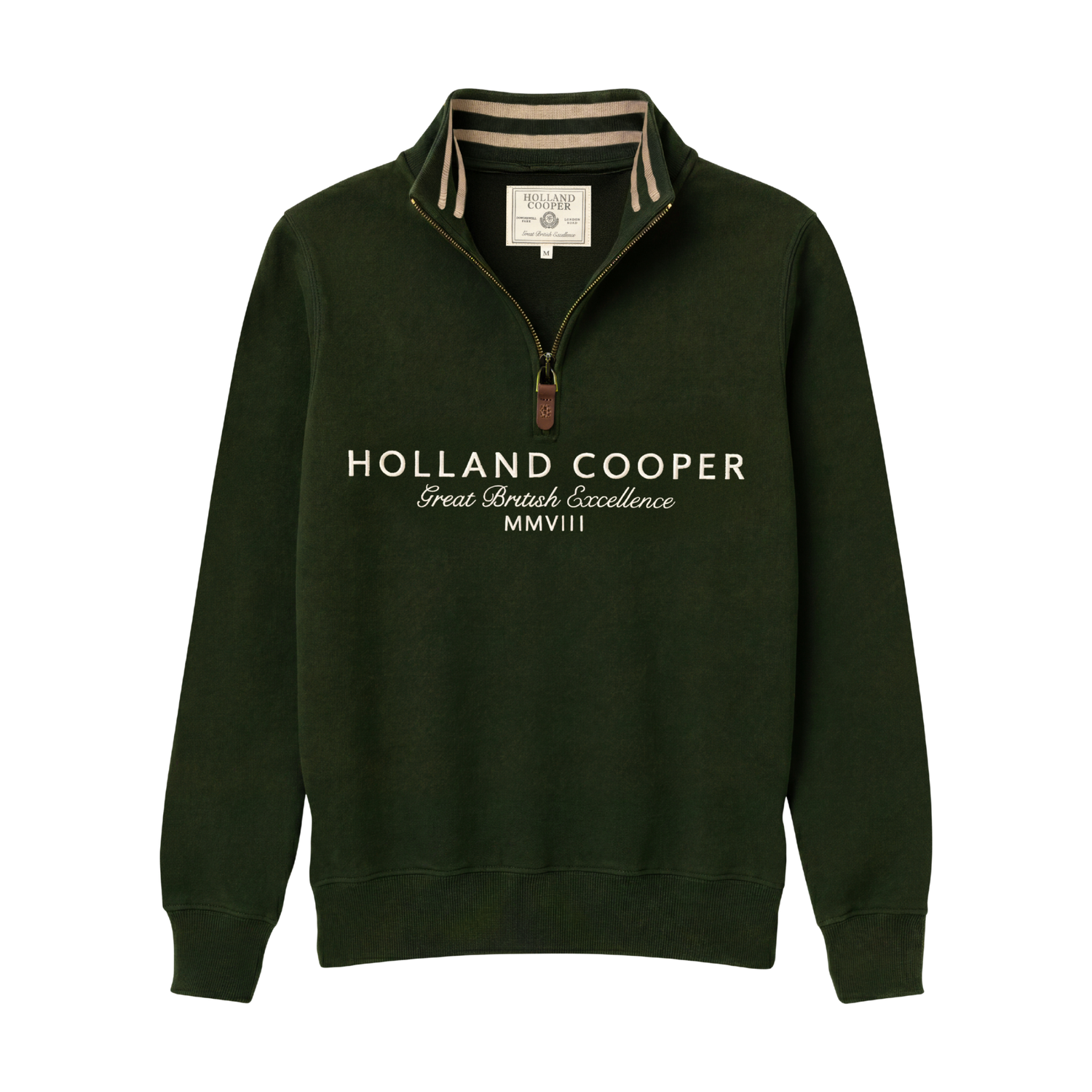 Heritage Quarter Zip Sweat Racing Green