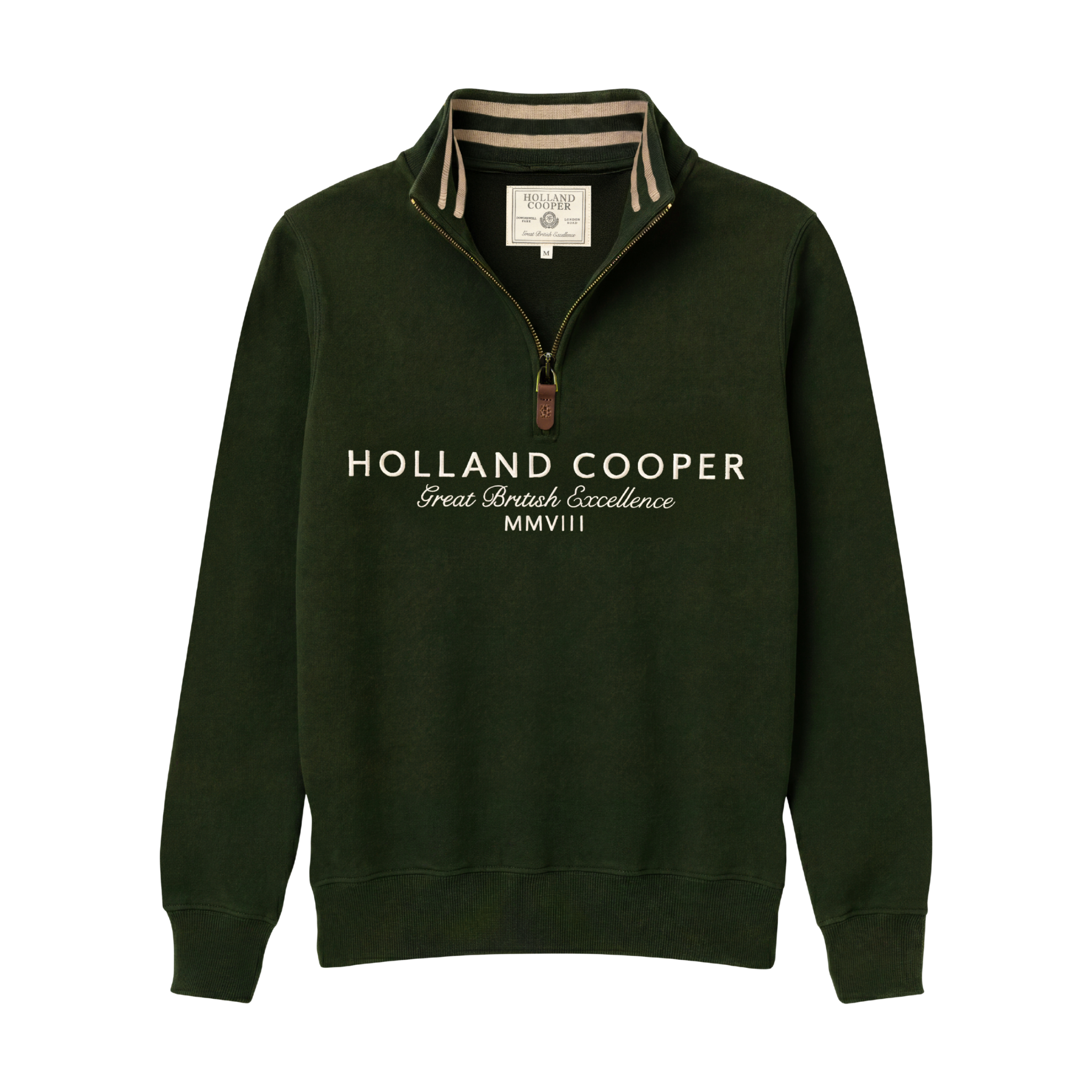 Heritage Quarter Zip Sweat Racing Green