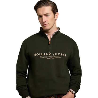 Heritage Quarter Zip Sweat Racing Green