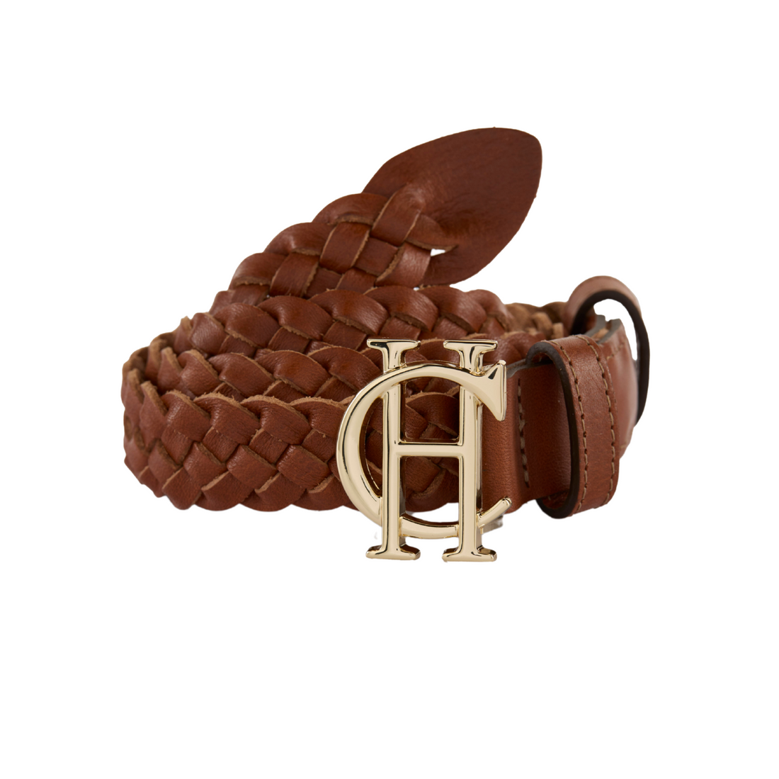 Plaited Slim Belt Tan