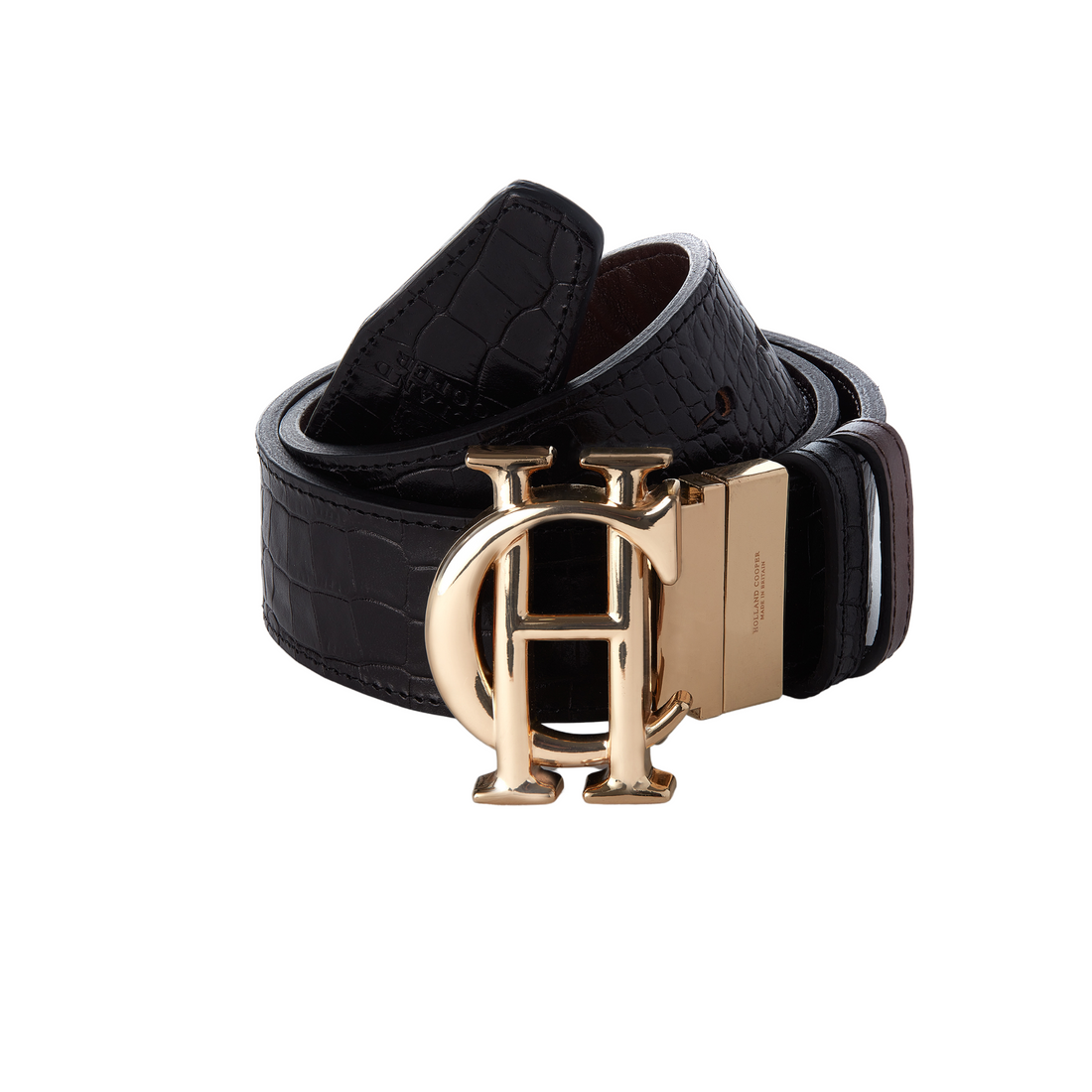 HC Classic Reversible Belt Chocolate Black Croc