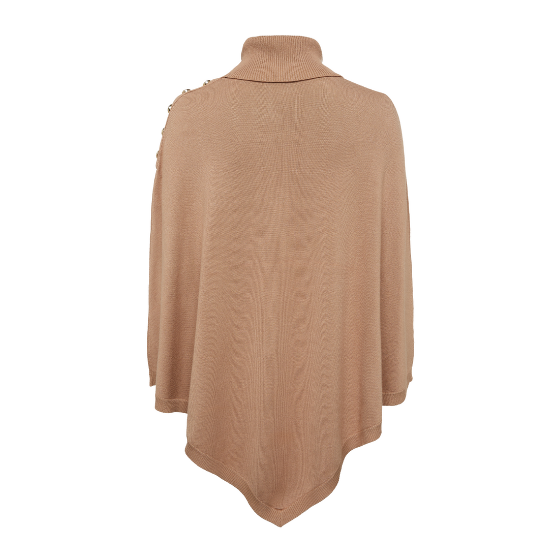 Roll Neck Cape Camel
