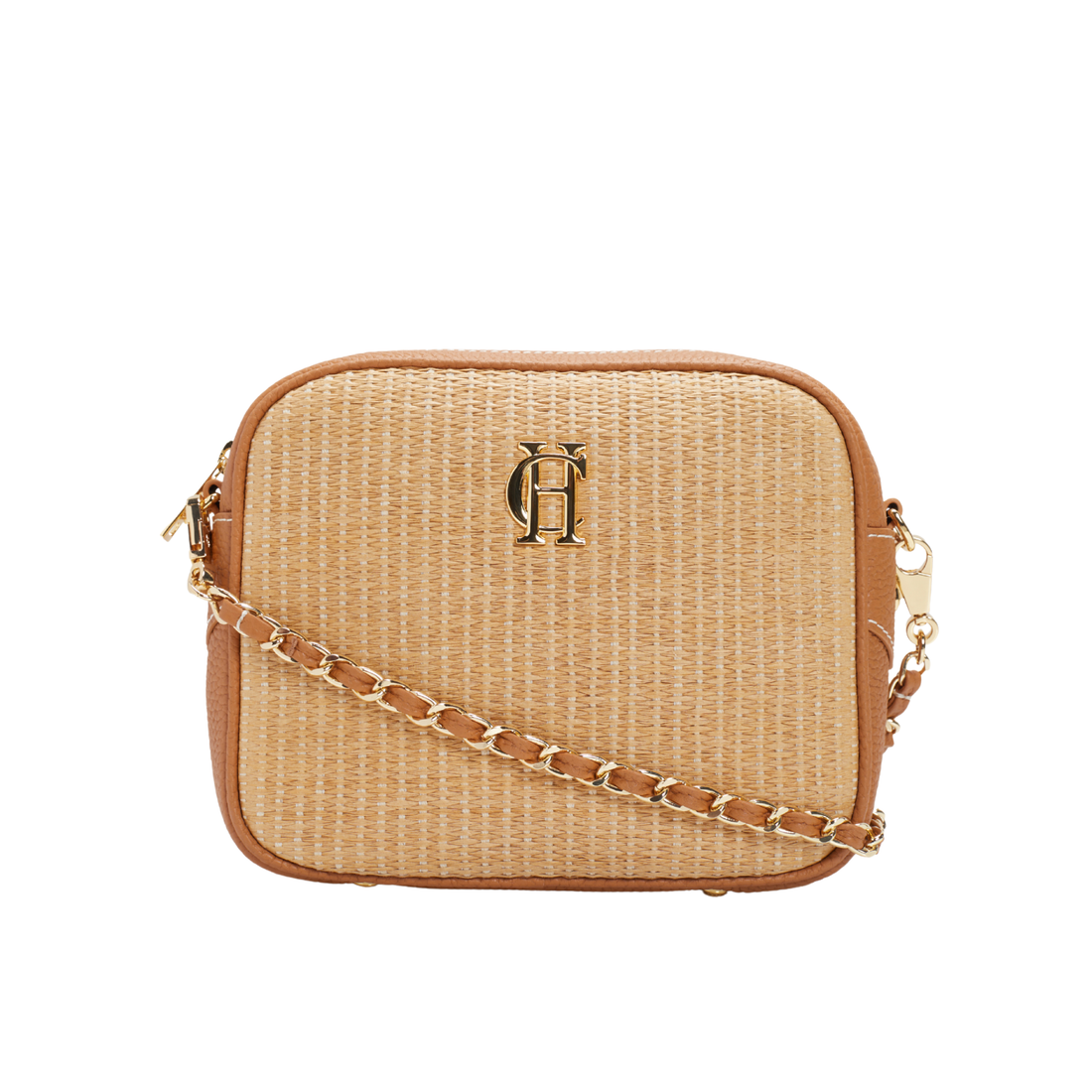 Soho Camera Bag Tan Raffia