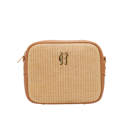 Soho Camera Bag Tan Raffia