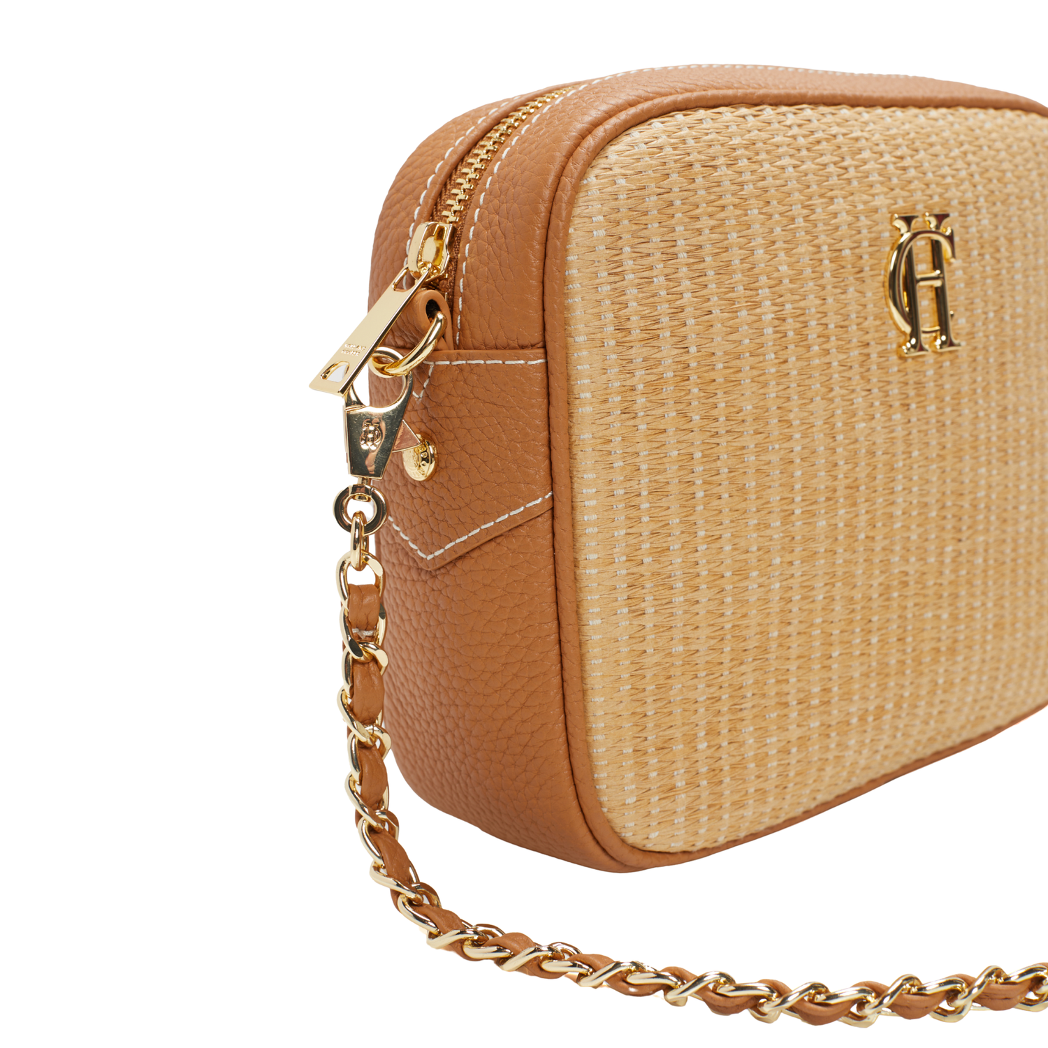 Soho Camera Bag Tan Raffia