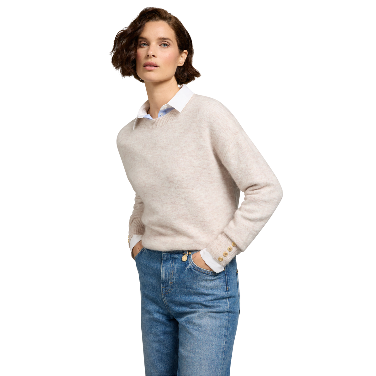 Tori Crew Neck Knit Barley