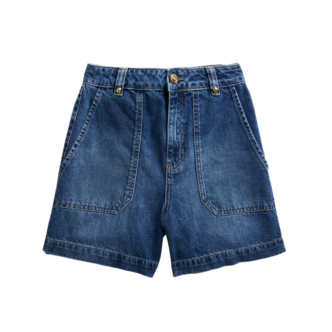 Utility Denim Shorts Denim