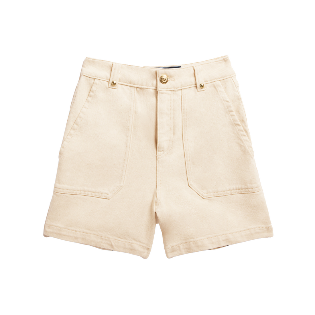 Utility Denim Shorts Oatmeal