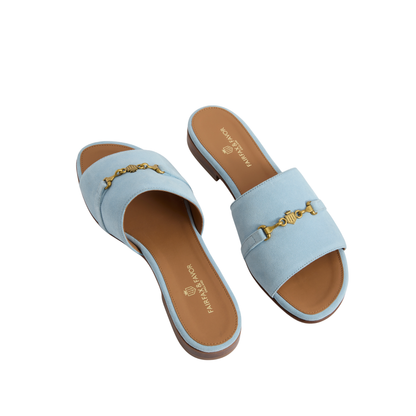 Heacham Sandal Sky Blue Suede