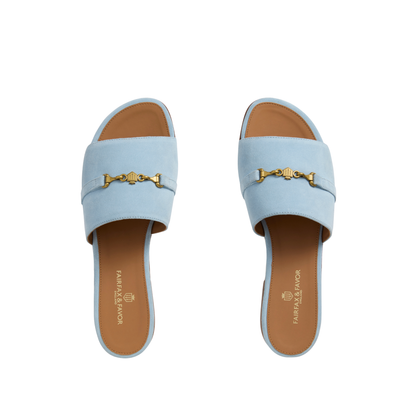 Heacham Sandal Sky Blue Suede