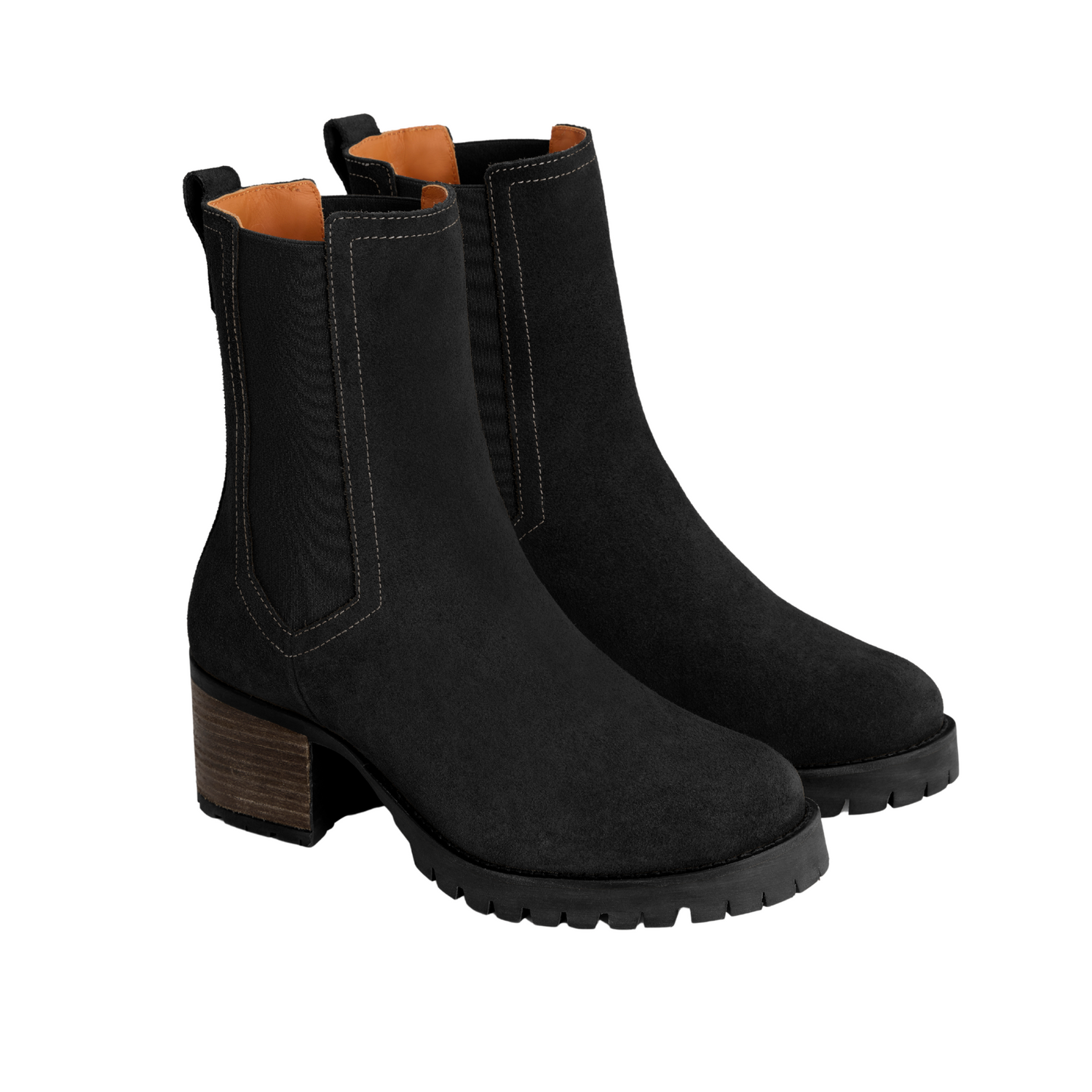 Heeled Boudica Black Suede