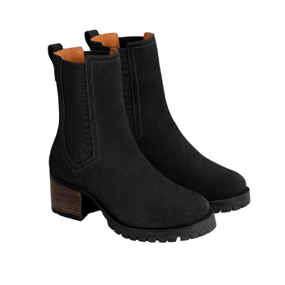 Heeled Boudica Black Suede