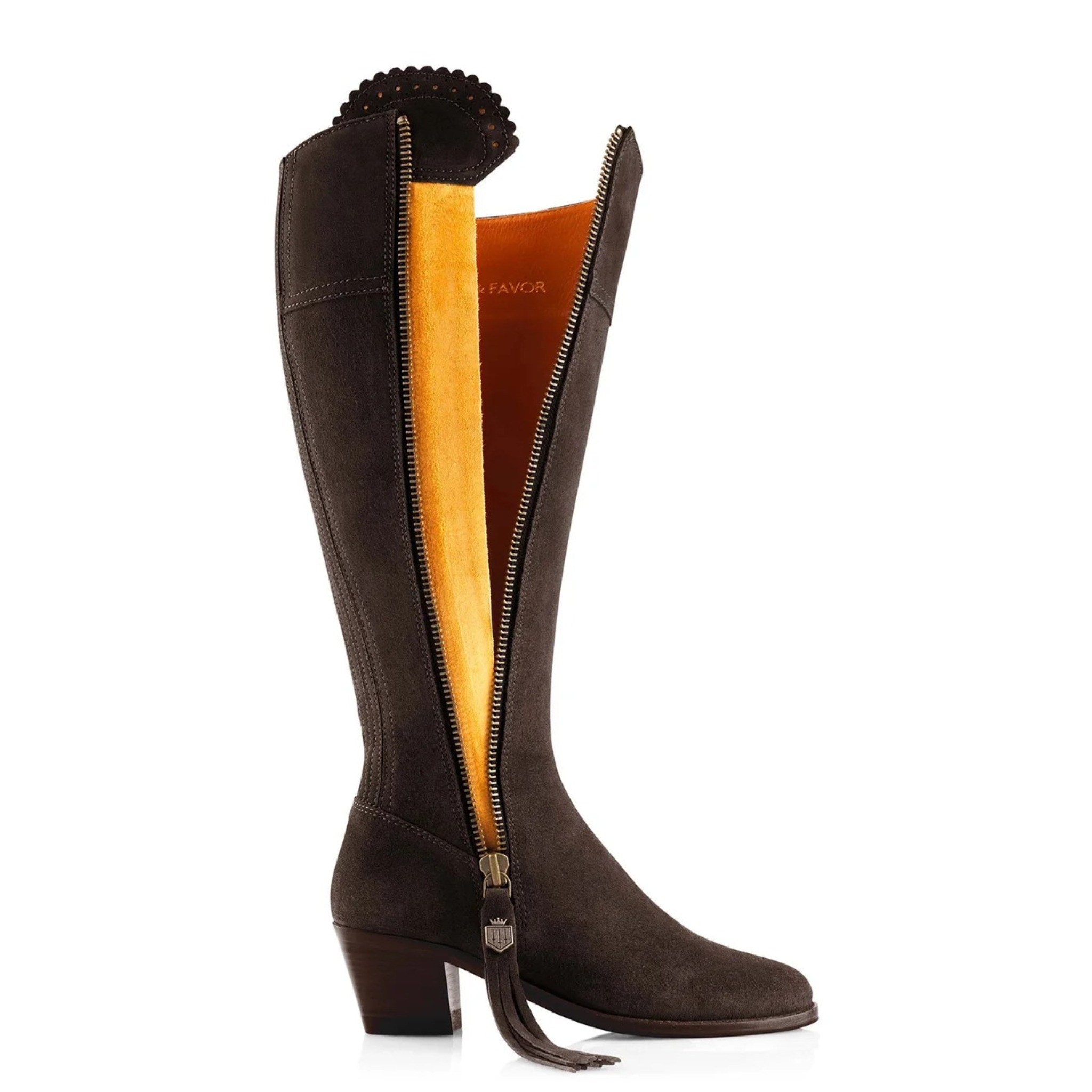 The Heeled Regina Sporting Fit Chocolate Suede