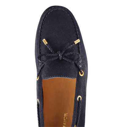Henley Driving Shoe Navy Suede