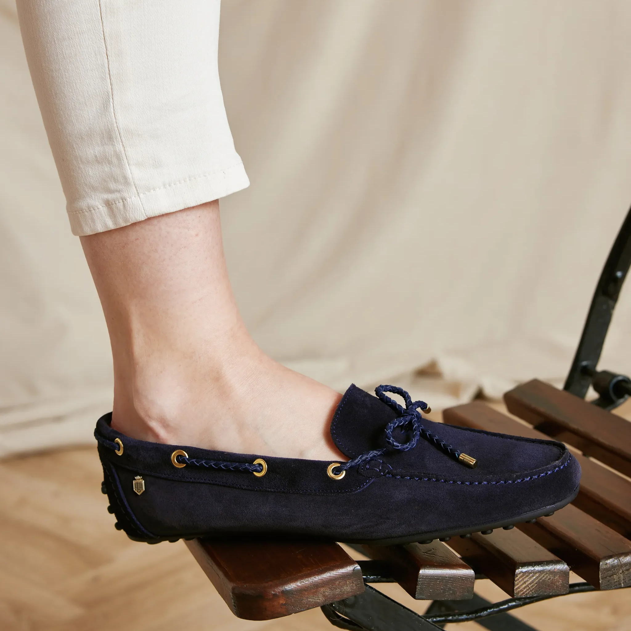 Henley Driving Shoe Navy Suede