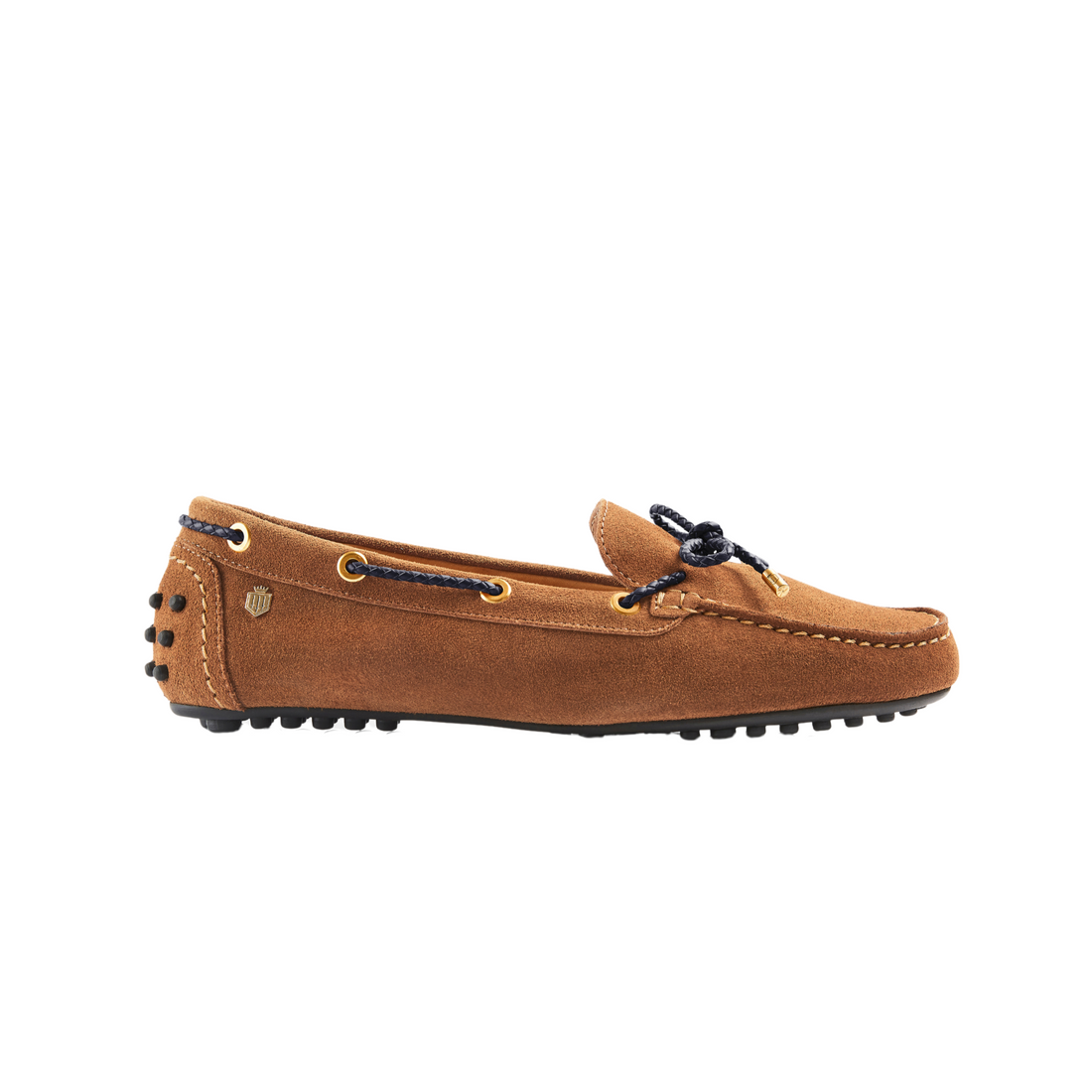 Henley Driving Shoe Tan/Navy Suede