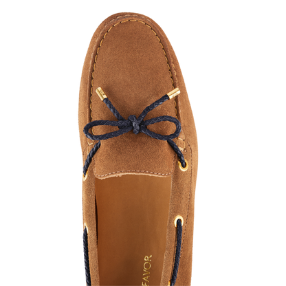 Henley Driving Shoe Tan/Navy Suede