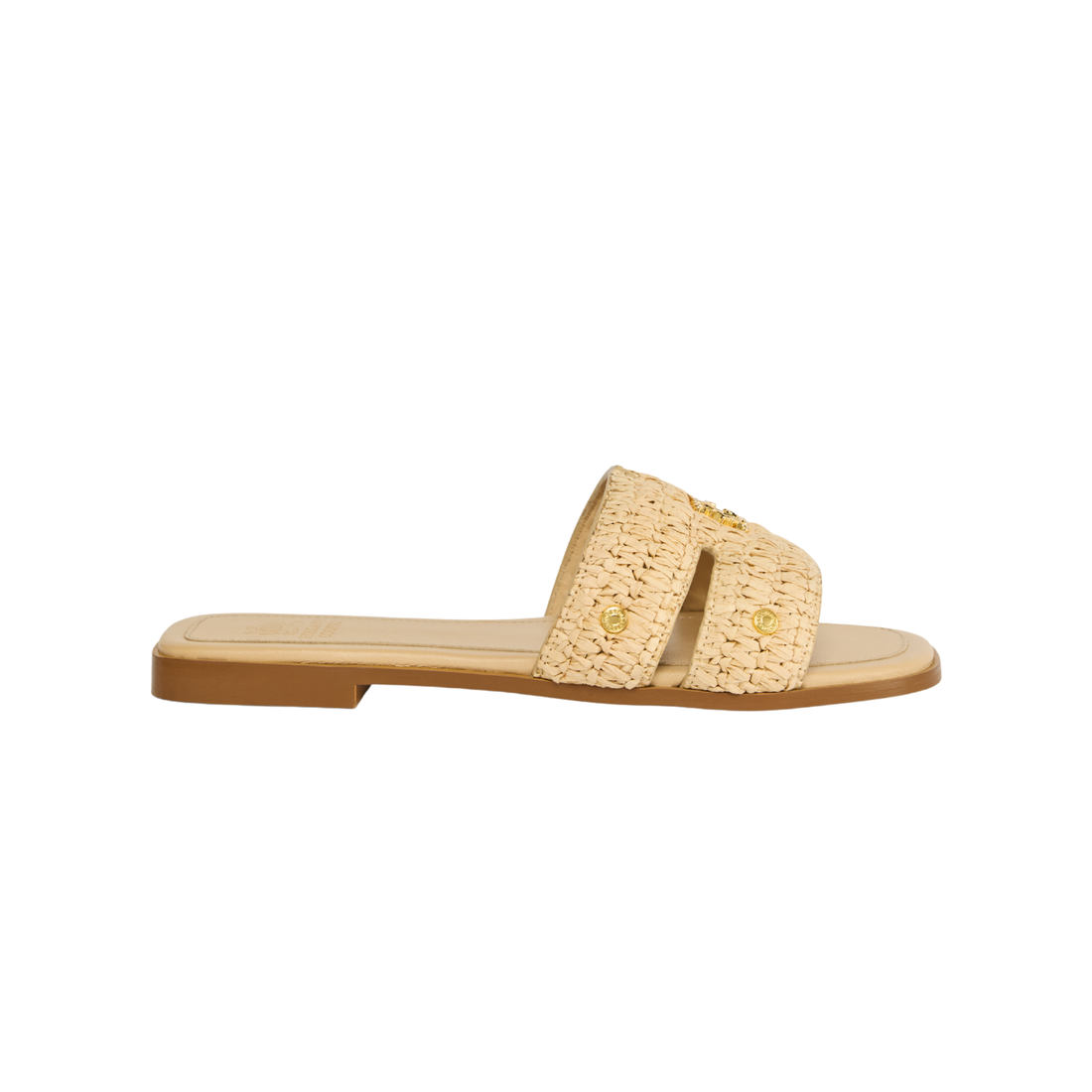 Heraldic Monogram Slides Natural Straw