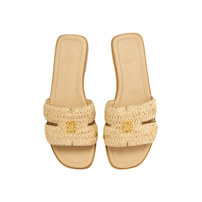 Heraldic Monogram Slides Natural Straw
