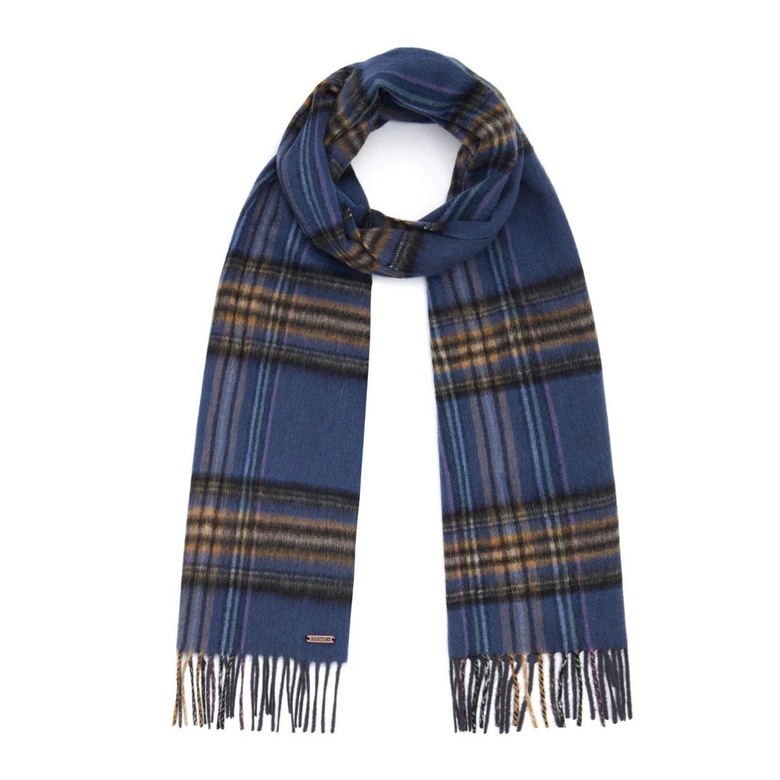 Hexham Lambswool Scarf Blue Check
