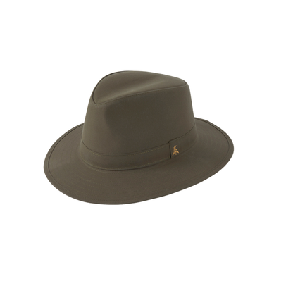 Darsham Wax Fedora Olive Green