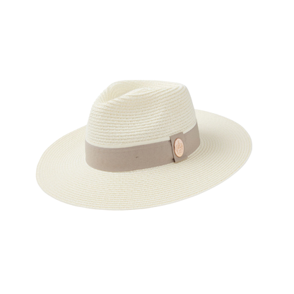 Hemley Summer Fedora Cream (Pebble Ribbon)