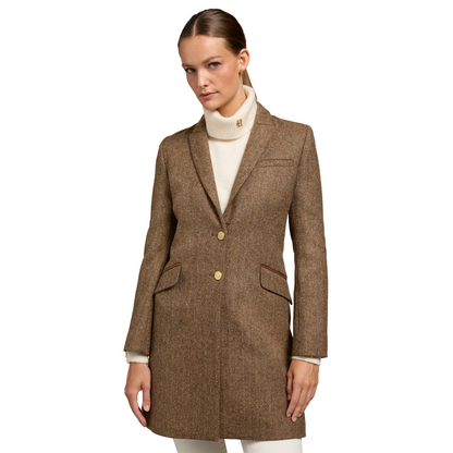 Highgrove Coat Large Scale Brown Herringbone
