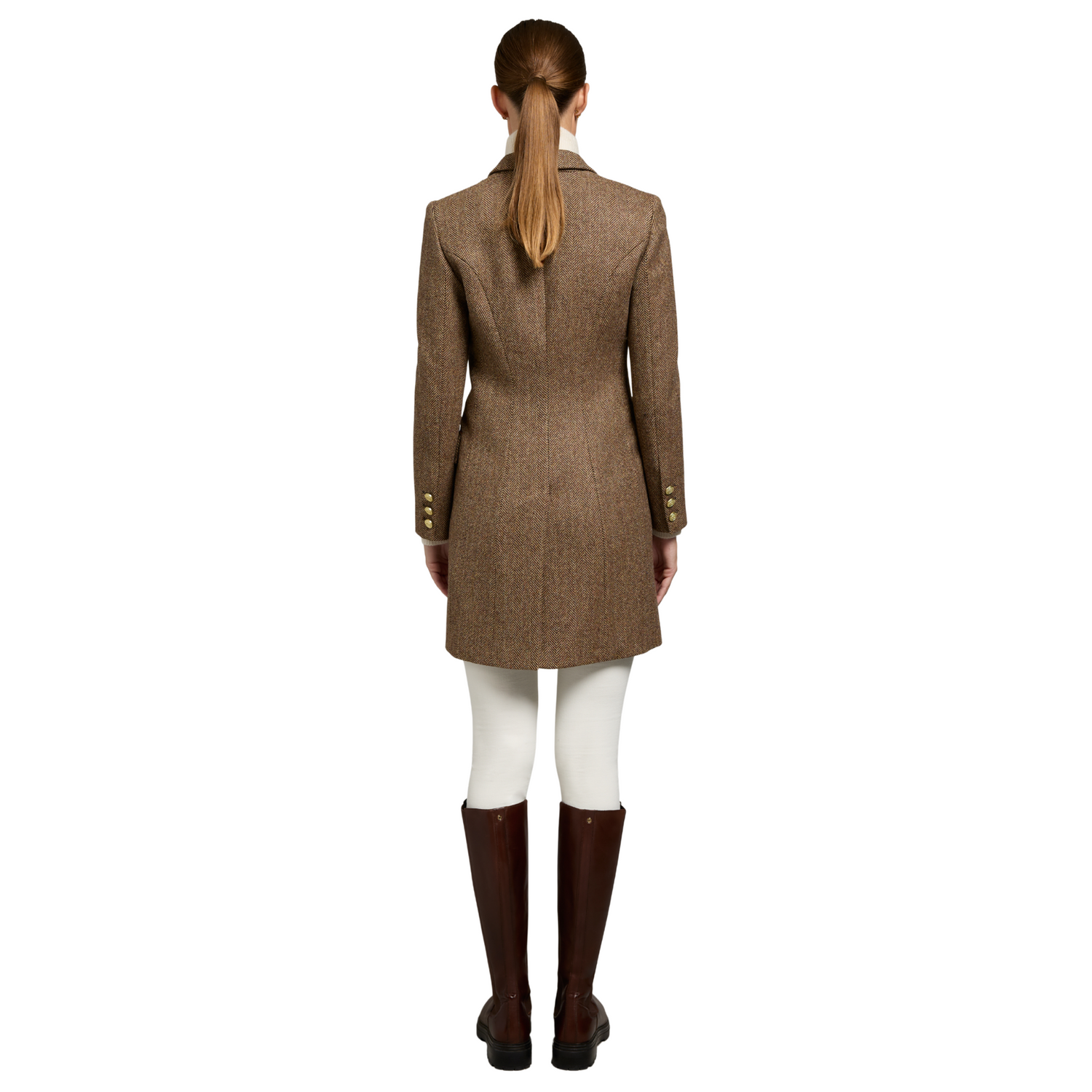 Highgrove Coat Large Scale Brown Herringbone