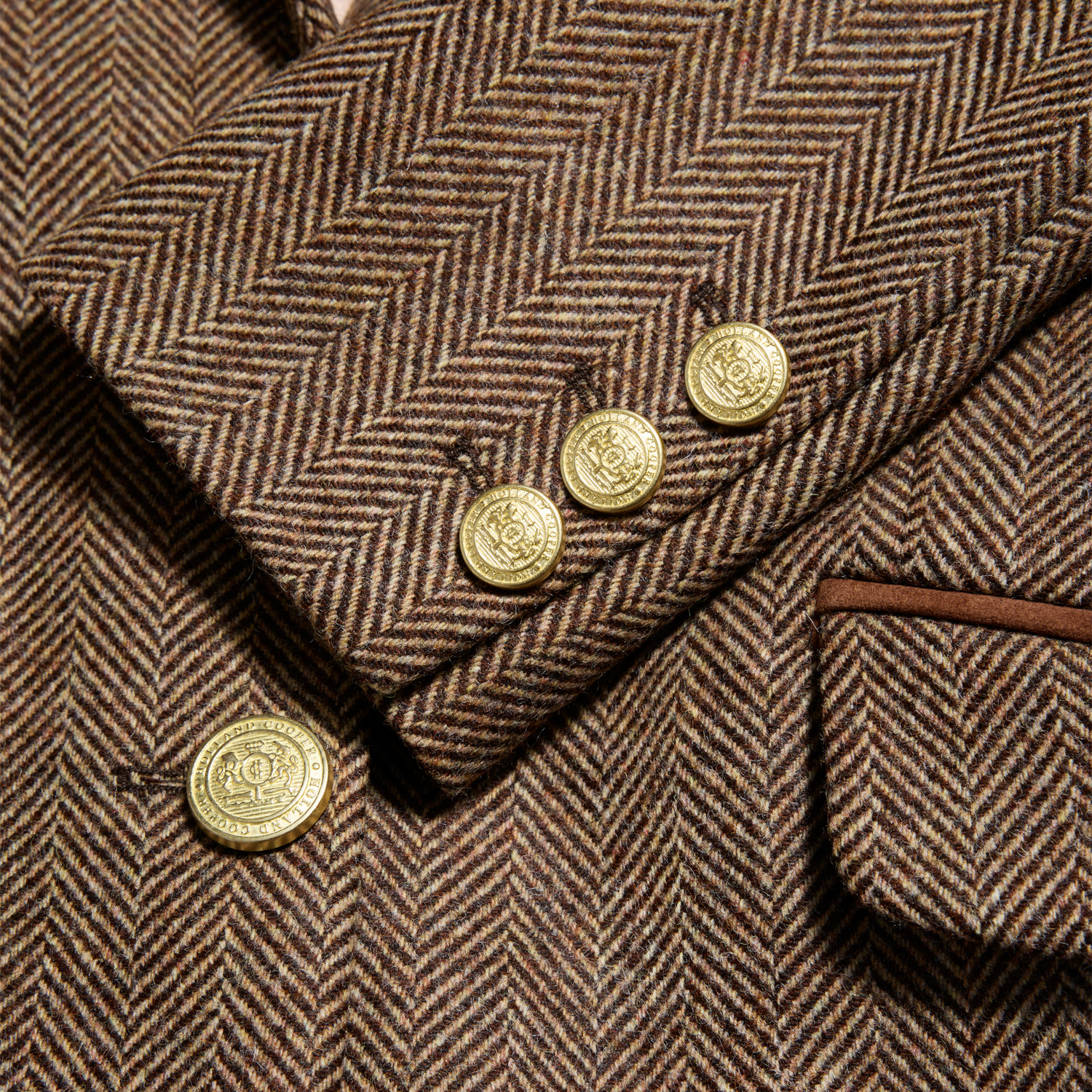 Highgrove Coat Large Scale Brown Herringbone