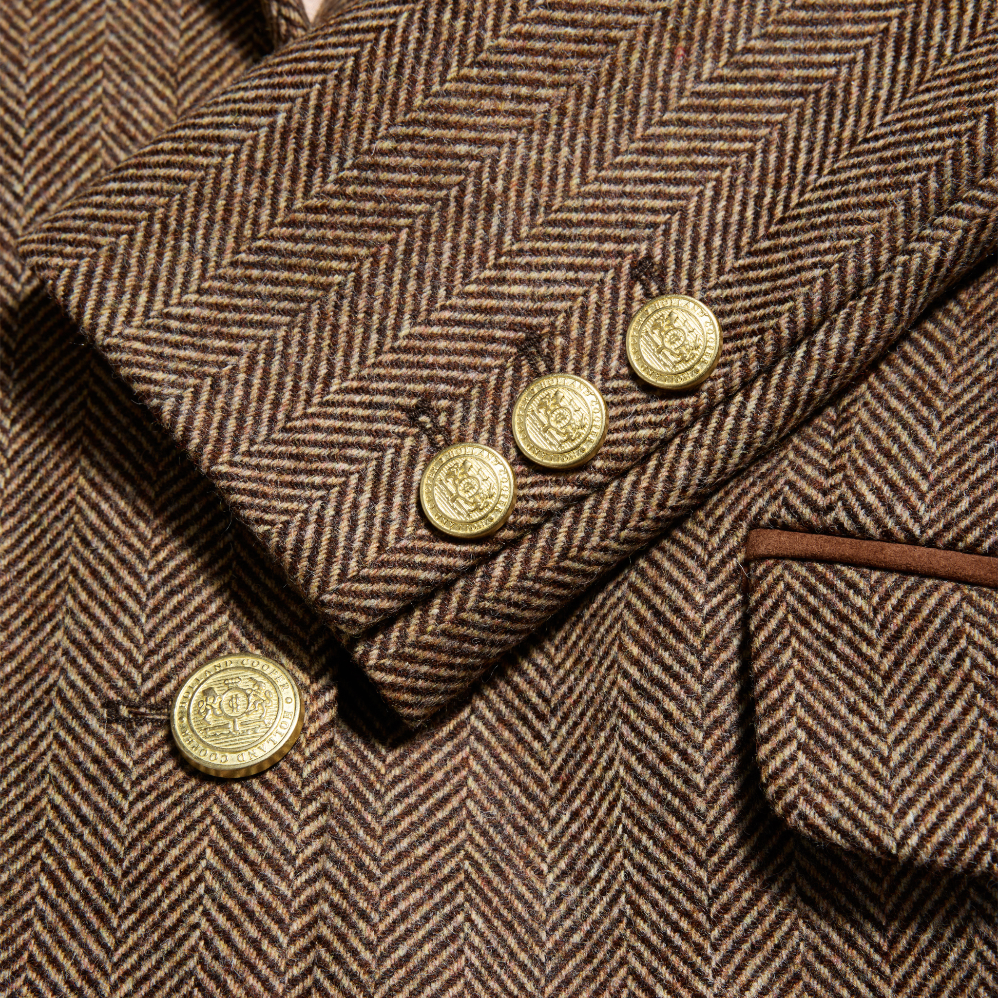 Highgrove Coat Large Scale Brown Herringbone